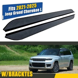 Fixed Running Boards Fit for 2021-2025 Jeep Grand Cherokee L Side Steps Nerf Bar - Picture 1 of 6