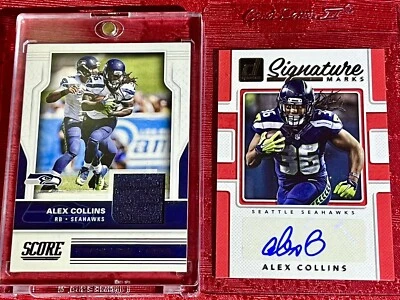 ALEX COLLINS SEATTLE SEAHAWKS BALTIMORE RAVENS signed AUTO RC football card  LOT - Image 1 of 4