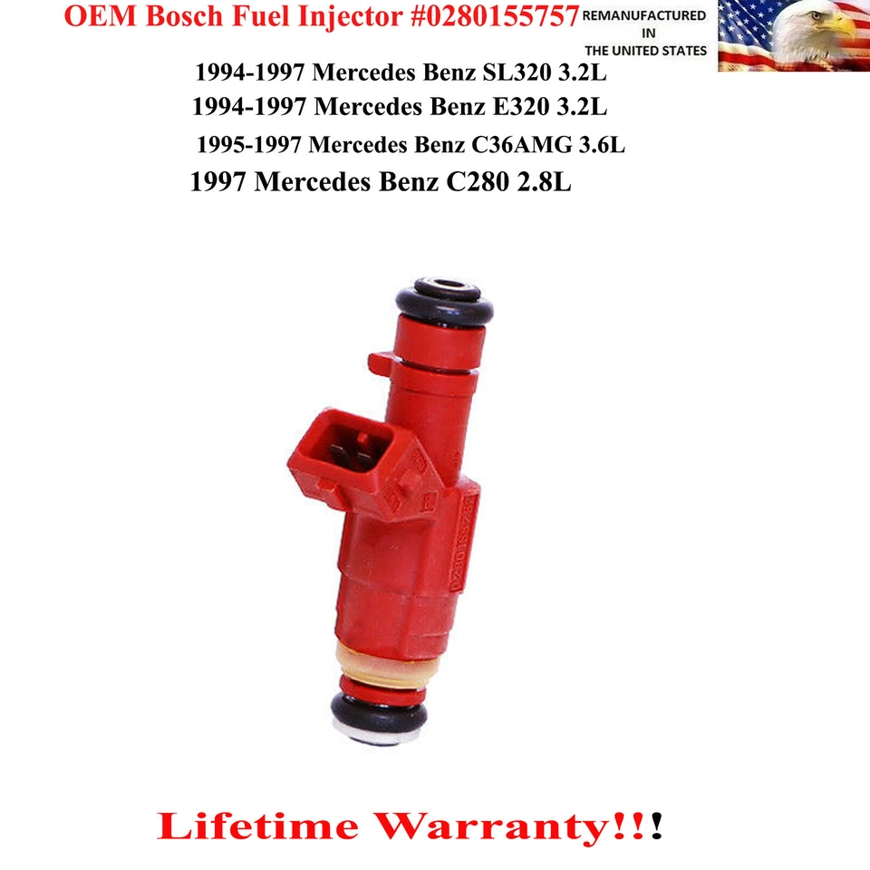 0280155757 OEM Bosch Inyector de combustible 1994-1997 Mercedes Benz E320 3,2 L Foto 1 de 1
