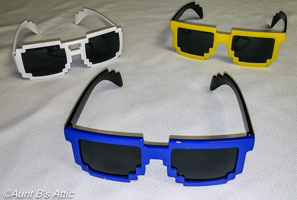 Gafas de sol Pixel divertidas surtidas novedad marco de plástico gafas hipster pixeladas Foto 1 de 3