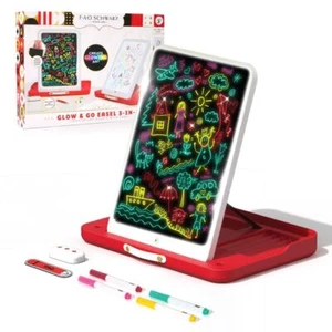 FAO Schwarz Glow & Go Art Stand Painting Easel Light-Up Travel-Friendly - Picture 1 of 8