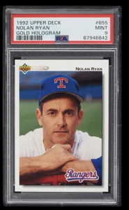 1992 UPPER DECK GOLD HOLOGRAM NOLAN RYAN #655 PSA 9 MINT - RARE - Picture 1 of 3