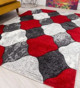 Alfombras rojas para sala de estar populares nuevas enrejadas gris oscuro mezcla dormitorio pasillo alfombra barata - Imagen 1 de 7
