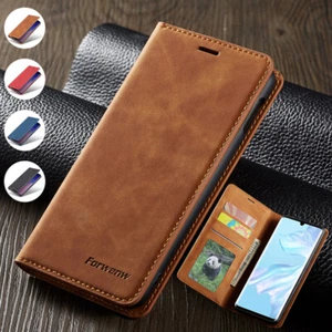 Magnetyczne etui na portfel Slim Leather Flip Cover do Huawei P40 / P30 / P20 Lite Pro - Zdjęcie 1 z 25
