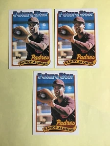 1989 Topps Sandy Alomar #648 ROOKIE Future Star 3 Cards Lot NM-MINT 2145 - Picture 1 of 2