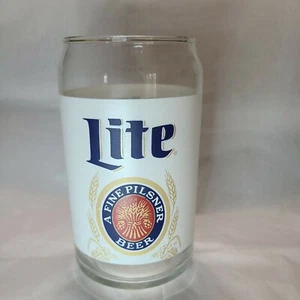 Miller Lite Can Shaped 16 Ounce Pint Beer Glass Tiki Bar  New Outdoor Serving - Picture 1 of 8
