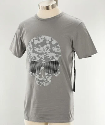 Camiseta KARL LAGERFELD Para Hombres Gris CAMUFLAJE CALAVERA Algodón Cuello Redondo PEQUEÑA NUEVA CON ETIQUETAS Foto 1 de 2