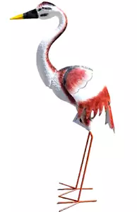 Gartenfiguren große Tiere - Kranich handgefertigt Metall wetterfest 88cm - Bild 1 von 5