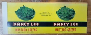 FILE Copy Label Can Nancy Lee Steele Canning Springdale Arkansas Mustard Greens - Picture 1 of 1