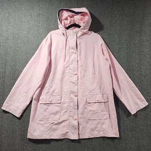 St. Johns Bay Rose Pink Jacket Sz XL Zipped Button Hoodie Lightweight - Picture 1 of 8