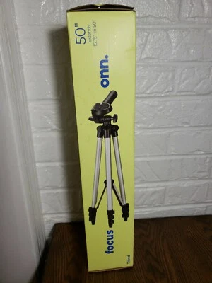 Onn. 15.75"- 50" Tripod Focus Cameras Smartphone GoPro Swivel Head Bubble Level - Image 1 of 4
