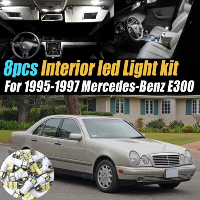 8Pc Car Interior LED Super White Light Bulb Kit for 1995-1997 Mercedes-Benz E300 - Image 1 of 4