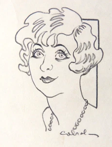 Dessin original de Raoul CABROL portrait de la chanteuse Germaine Corney - Picture 1 of 2