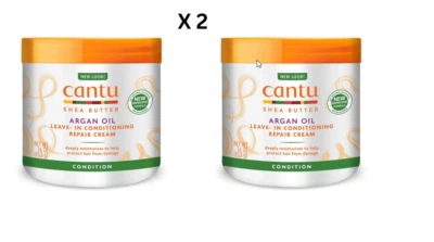 2er Pack Cantu Arganöl Leave-In Konditionierung Reparatur Creme 16oz 453g