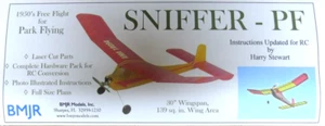 BMJR Sniffer-PF RC / Free Flight Balsa Model Plane Kit Park Flyer 76cm Wingspan - Picture 1 of 8