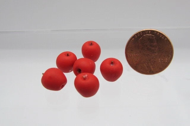 Juego de 6 manzanas rojas frutas miniatura casa de muñecas IM65182 Foto 1 de 1