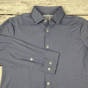 Mizzen + Main Shirt Mens Med Blue White Check Spinnaker Button Up Trim Fit USA - Picture 1 of 10