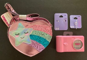 Kid’s Shooting Star Purse Make Up Set Earrings Ear Cuff Claire’s New - Picture 1 of 11