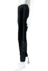 Jw Los Angeles (johnny Was) Velvet Leggings Floral Embroidered Black Xl - Ntsf