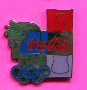 1996 OLYMPIC COCA COLA PIN SILVER PURPLE & RED LARGE PIN - Picture 1 of 1