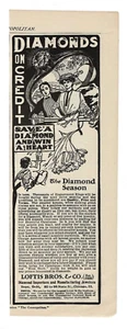 Diamonds on Credit Loftis Bros.  Print Ad Chicago 1904 Cosmopolitan - Bild 1 von 2