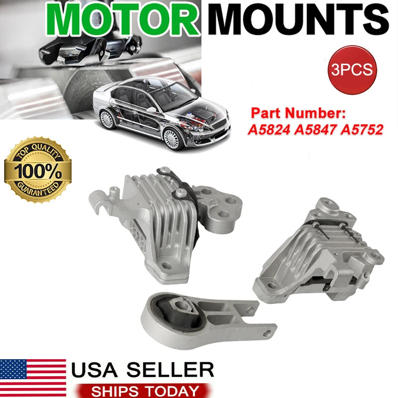 Motor & Trans Mount 3PCS For 14-19 Jeep Cherokee 3.2L/15-17 Chrysler 200 3.6L AT Foto 1 de 4