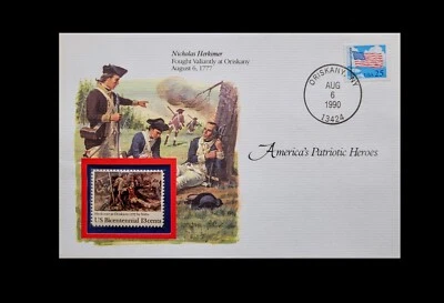 1990 FDC NICHOLAS HERKIMER FOUGHT VALIANTLY AT ORISKANY AUGU. 1777  13c Stamp  - Image 1 of 3