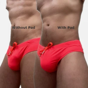 Bañador calzoncillo de natación para hombre con aumento de abultamiento extraíble copa acolchada traje de baño - Imagen 1 de 12