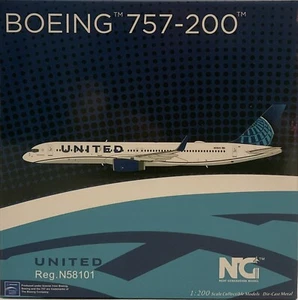 NG 1:200 United Airlines Boeing 757-200 N58101 (W/Stand - Picture 1 of 11