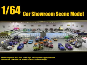 1/64 Diorama Car Showroom Model LED Light Double-decker Car Garage Scene Model - Picture 1 of 26