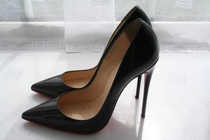 Christian Louboutin So Kate 120 Black Patent High Heels sz 39.5 - Picture 1 of 7
