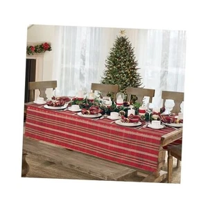  Home Fashions Shimmering Plaid Holiday 70" x 52" (Rectangular) Tablecloth (1) - Picture 1 of 8