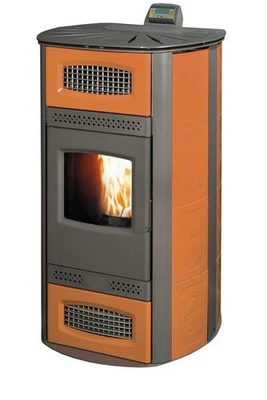 STUFA A PELLET ANSELMO COLA TERMO MAX 22 KW CUOIO idro e acqua calda sanitaria - Immagine 1 di 3