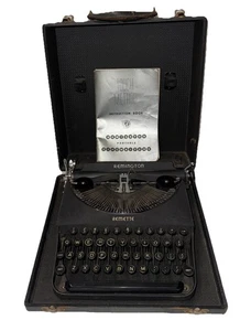 Máquina de escribir portátil Remington Remette 1941 de colección estuche negro instrucciones funcionando - Imagen 1 de 22