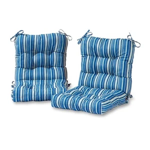 Coastal Stripe 21 x 42-inch Outdoor Seat/Back Chair Cushion Sapphire 21w x 42l - Picture 1 of 5