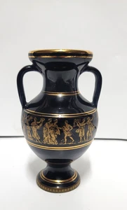 VASO 7" BLU COBALTO, FATTO A MANO IN GRECIA IN ORO 24 K - Foto 1 di 12