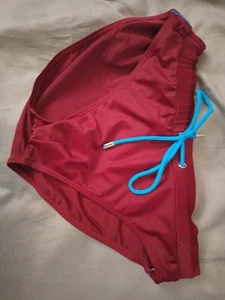 Red Wine colored Swim brief with decorative Pride pocket on rear 34 waist - Picture 1 of 4