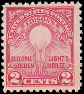 US Stamp #654 - 1929 2¢ Edison’s First Lamp, EzGrade™ G/VG, EzPerf™ 11, MNH, OG - Bild 1 von 4
