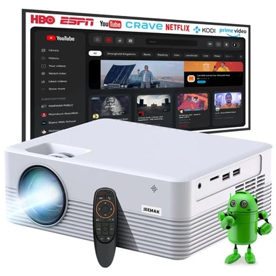 Mini 1080P Beamer HD Projektor 4K 10000LMS LED WLAN Heimkino Bluetooth Projektor - Bild 1 von 4