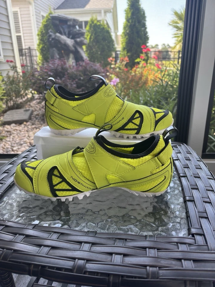 Northwave Multi App MTB/Spin 男女通用骑行鞋 美国 8.5 码 荧光灯 黄色 — 第 1/4 张图片