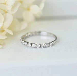 Echter Moissanit 2 Karat Rundschliff Damen Verlobungsring 14K Weißgold vergoldet - Bild 1 von 10