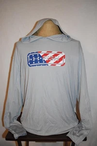 Under Armour Men's Iso-Chill Freedom Hook Hoodie Shirt Mod Gray 2XL 1383579 011 - Picture 1 of 4