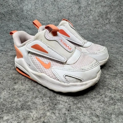 Nike Air Max Bolt Toddler Girl Sneakers Size 6C White Peach Shoes Adjustable - Image 1 of 4