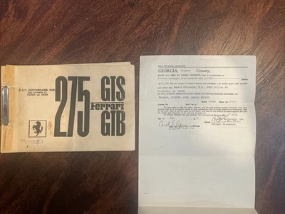 De colección Ferrari 275 GTB/GTS manual - FAF Motorcars y factura de venta Foto 1 de 4