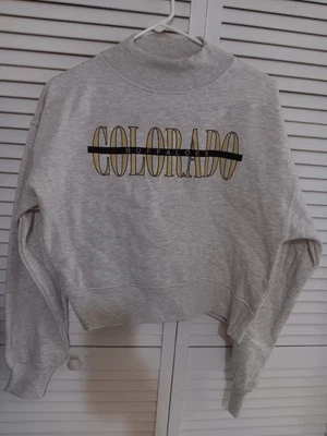 Colorado University Buffalos Cropped Womens Vintage Style Sweatshirt Chica-d M - Image 1 of 4