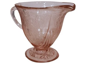 Antique 1930s Hazel Atlas Royal Lace Pink Depression Glass Pedestal Creamer 4” - Picture 1 of 6