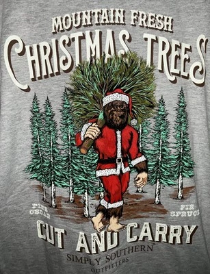 Simply Southern, Manga Corta, Camiseta, Hombre’s Grande, Santa Sasquatch, Navidad Foto 1 de 4