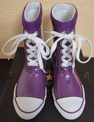 Botas de lluvia CONVERSE CT púrpura brillante sin cordones Hi Junior S12 ¡NUEVAS EN CAJA ENVÍO GRATUITO! Foto 1 de 4