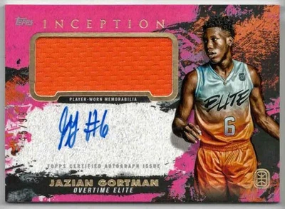 JAZIAN GORTMAN 2021-22 Topps Inception Overtime Elite AUTO RELIC MAGENTA /99 RC! - Image 1 of 2