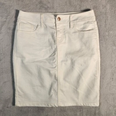 Antigua Falda Azul Marino Para Mujer 2 Blanco Denim Tiro Alto Lápiz Recto Mini Coqueta Y2K Foto 1 de 4